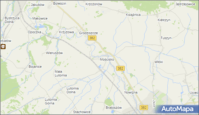 mapa Mościsko gmina Dzierżoniów, Mościsko gmina Dzierżoniów na mapie Targeo