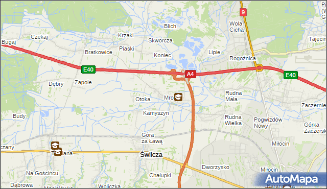 mapa Mrowla, Mrowla na mapie Targeo