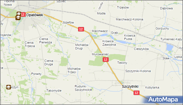 mapa Murowaniec gmina Szczytniki, Murowaniec gmina Szczytniki na mapie Targeo