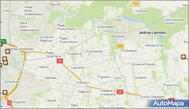 mapa Myśliszewice, Myśliszewice na mapie Targeo