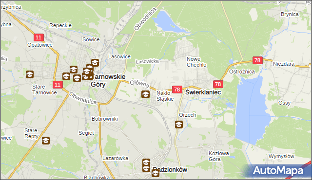 mapa Nakło Śląskie, Nakło Śląskie na mapie Targeo