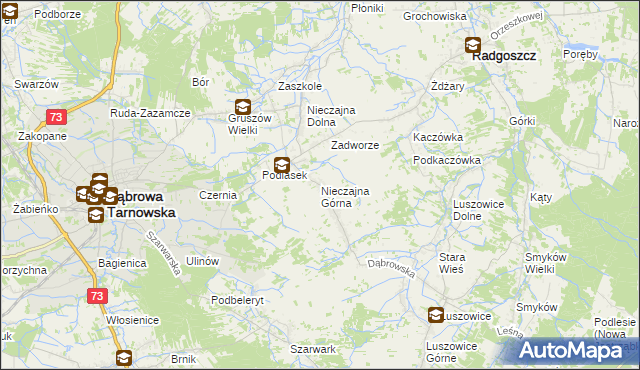 mapa Nieczajna Górna, Nieczajna Górna na mapie Targeo