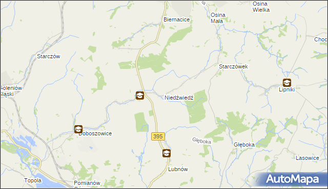 mapa Niedźwiedź gmina Ziębice, Niedźwiedź gmina Ziębice na mapie Targeo