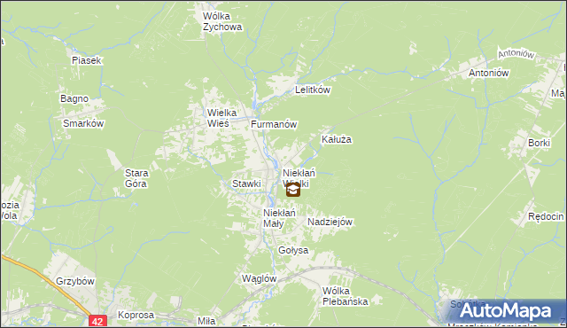 mapa Niekłań Wielki, Niekłań Wielki na mapie Targeo