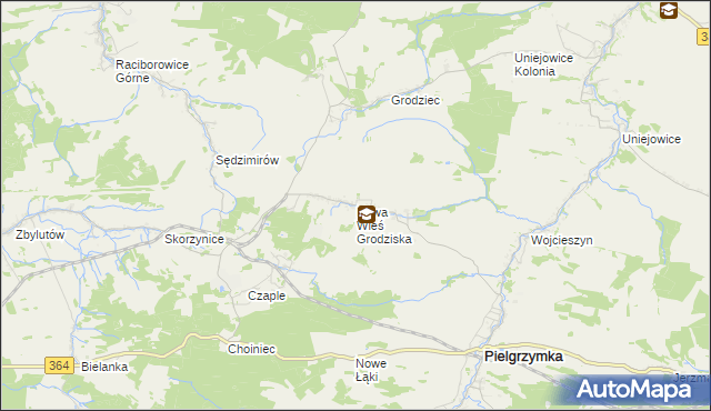 mapa Nowa Wieś Grodziska, Nowa Wieś Grodziska na mapie Targeo