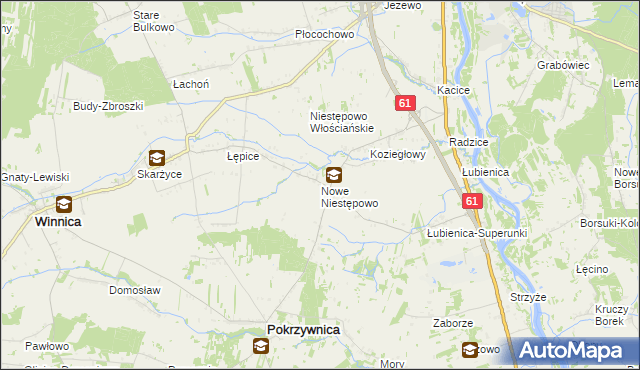 mapa Nowe Niestępowo, Nowe Niestępowo na mapie Targeo