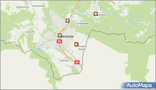 mapa Nowe Siodło, Nowe Siodło na mapie Targeo