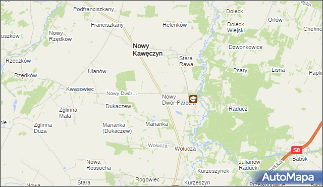 mapa Nowy Dwór-Parcela, Nowy Dwór-Parcela na mapie Targeo