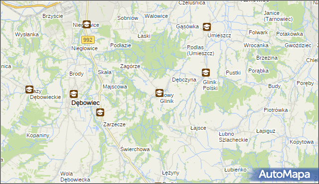 mapa Nowy Glinik, Nowy Glinik na mapie Targeo