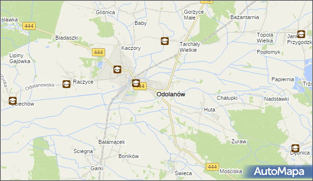 mapa Odolanów powiat ostrowski, Odolanów powiat ostrowski na mapie Targeo