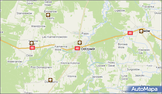 mapa Odrzywół, Odrzywół na mapie Targeo