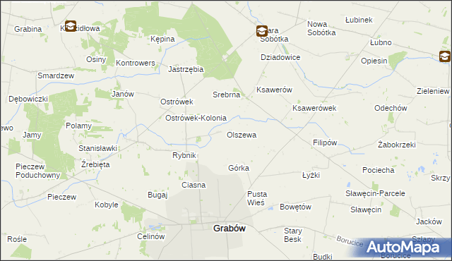 mapa Olszewa, Olszewa na mapie Targeo