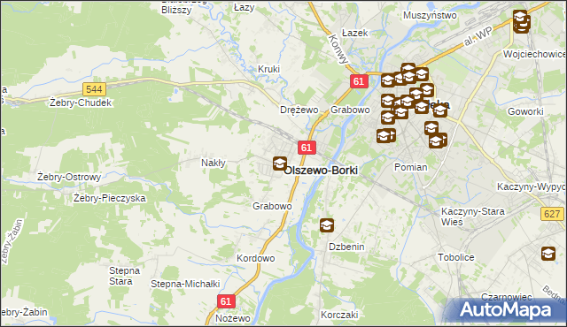 mapa Olszewo-Borki, Olszewo-Borki na mapie Targeo