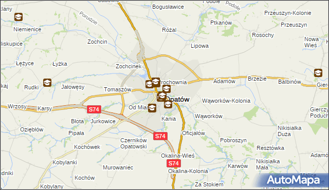 mapa Opatów, Opatów na mapie Targeo