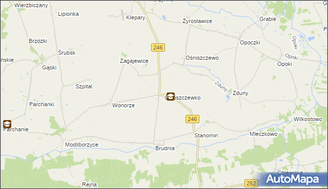 mapa Ośniszczewko, Ośniszczewko na mapie Targeo
