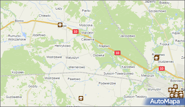 mapa Osówka gmina Sierpc, Osówka gmina Sierpc na mapie Targeo