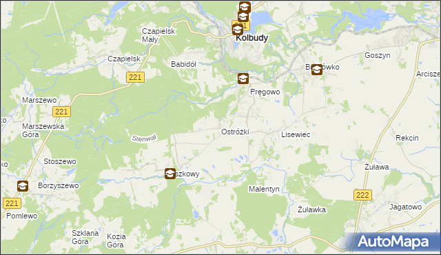 mapa Ostróżki, Ostróżki na mapie Targeo