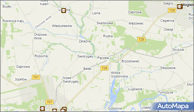 mapa Pączew, Pączew na mapie Targeo