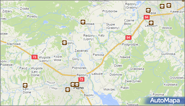 mapa Parkosz, Parkosz na mapie Targeo