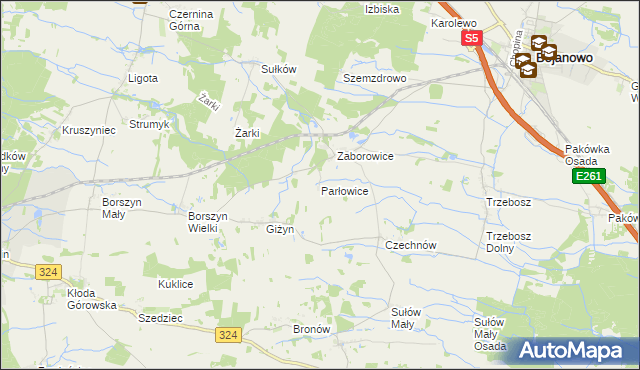 mapa Parłowice, Parłowice na mapie Targeo