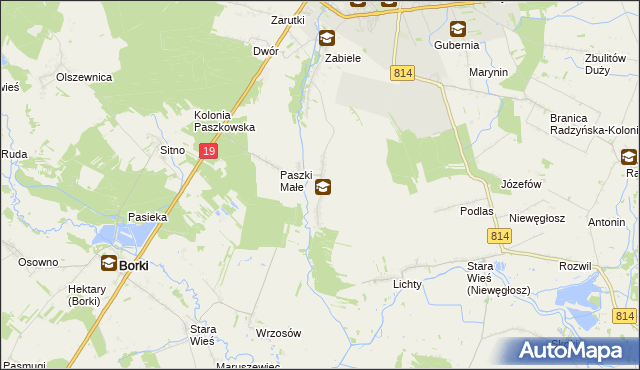 mapa Paszki Duże, Paszki Duże na mapie Targeo