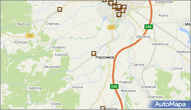 mapa Paszowice, Paszowice na mapie Targeo