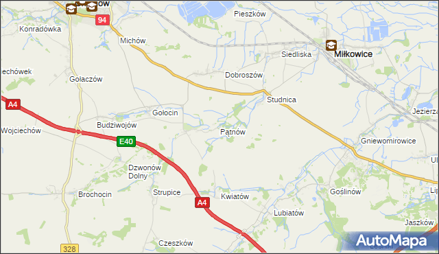 mapa Pątnów gmina Chojnów, Pątnów gmina Chojnów na mapie Targeo