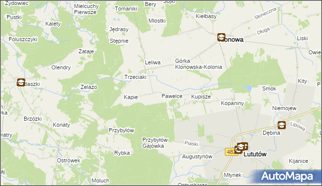 mapa Pawelce, Pawelce na mapie Targeo