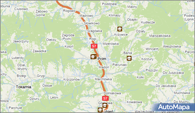 mapa Pcim, Pcim na mapie Targeo