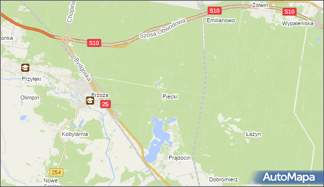 mapa Piecki gmina Nowa Wieś Wielka, Piecki gmina Nowa Wieś Wielka na mapie Targeo