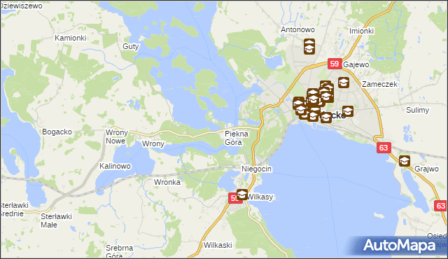 mapa Piękna Góra, Piękna Góra na mapie Targeo
