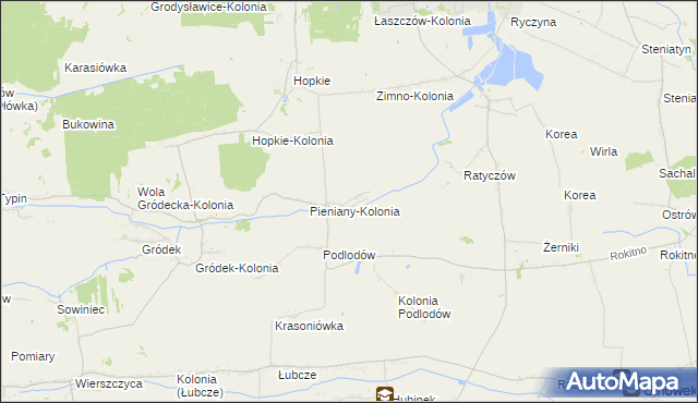 mapa Pieniany, Pieniany na mapie Targeo