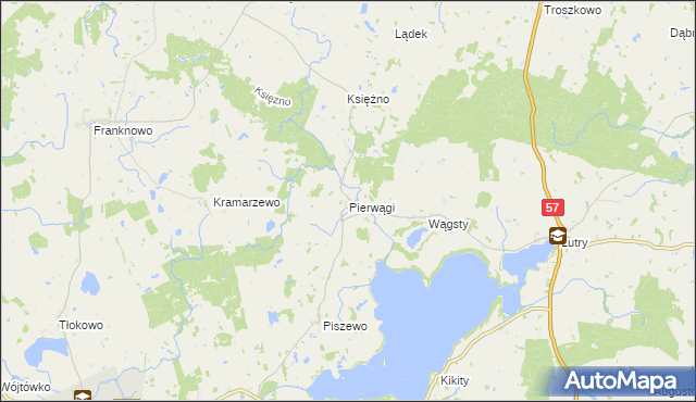 mapa Pierwągi, Pierwągi na mapie Targeo