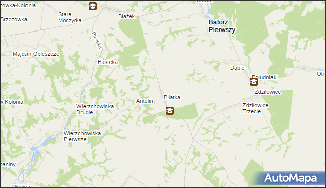 mapa Piłatka gmina Godziszów, Piłatka gmina Godziszów na mapie Targeo