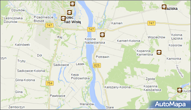 mapa Piotrawin gmina Łaziska, Piotrawin gmina Łaziska na mapie Targeo