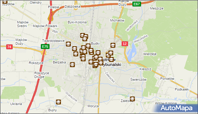mapa Piotrków Trybunalski, Piotrków Trybunalski na mapie Targeo