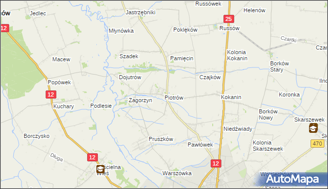 mapa Piotrów gmina Blizanów, Piotrów gmina Blizanów na mapie Targeo