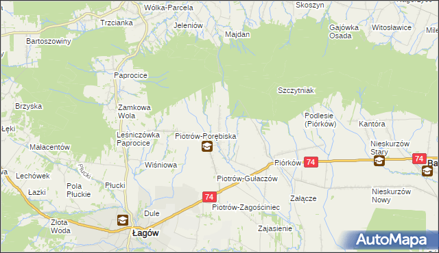 mapa Piotrów-Podłazy, Piotrów-Podłazy na mapie Targeo