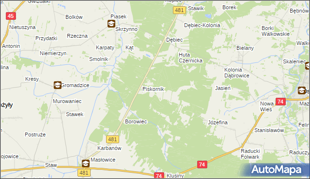 mapa Piskornik Czernicki, Piskornik Czernicki na mapie Targeo