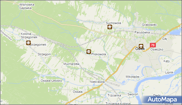 mapa Pliskowola, Pliskowola na mapie Targeo