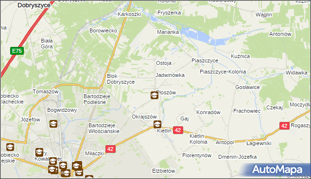 mapa Płoszów, Płoszów na mapie Targeo