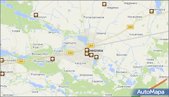 mapa Pobiedziska, Pobiedziska na mapie Targeo