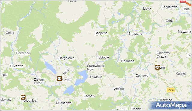 mapa Pobłocie gmina Linia, Pobłocie gmina Linia na mapie Targeo