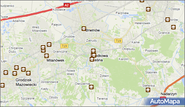 mapa Podkowa Leśna, Podkowa Leśna na mapie Targeo