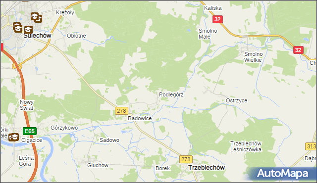 mapa Podlegórz, Podlegórz na mapie Targeo