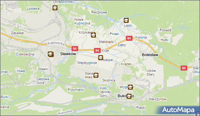 mapa Podlipie gmina Bolesław, Podlipie gmina Bolesław na mapie Targeo