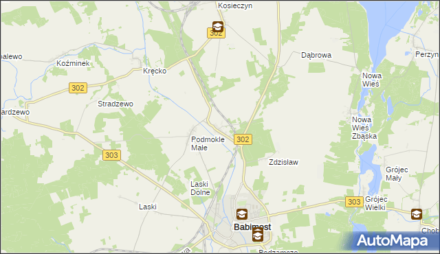 mapa Podmokle Wielkie, Podmokle Wielkie na mapie Targeo