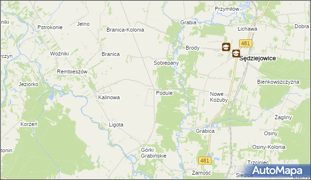 mapa Podule, Podule na mapie Targeo