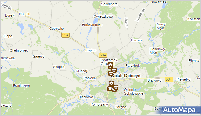 mapa Podzamek Golubski, Podzamek Golubski na mapie Targeo