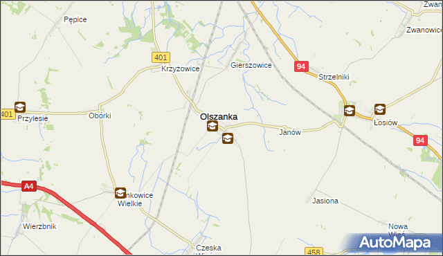 mapa Pogorzela gmina Olszanka, Pogorzela gmina Olszanka na mapie Targeo